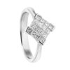 TOMEI Princess Cut Diamond Ring, White Gold 750