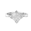 TOMEI Princess Cut Diamond Ring, White Gold 750