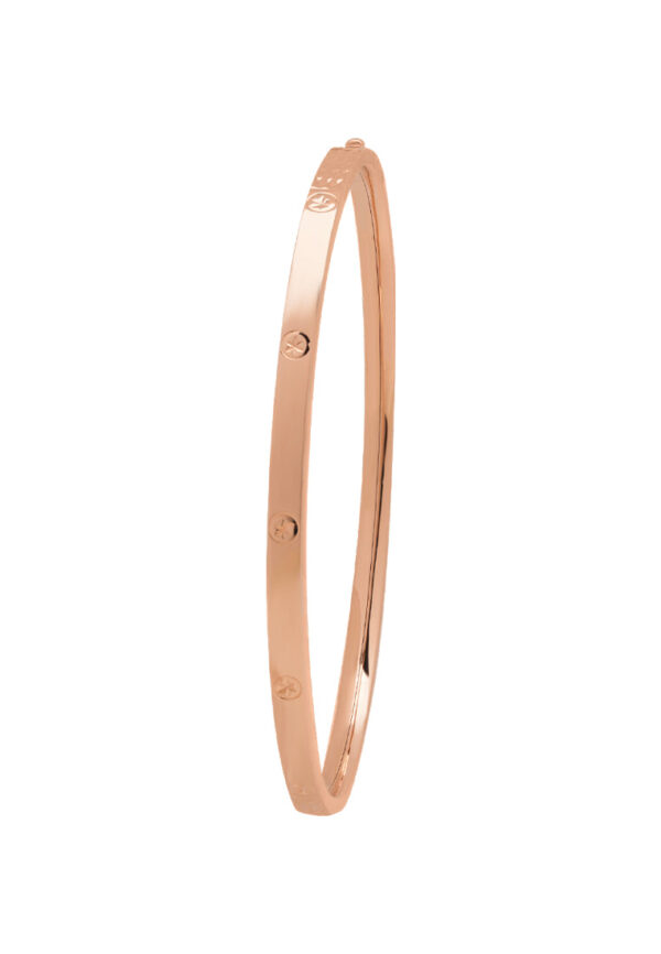 TOMEI Rouge Collection Dwi-sided Laser Bangle, Rose Gold 750