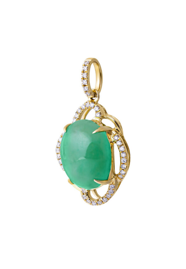 TOMEI 【四季呈祥】Jade Pendant, Yellow Gold 750