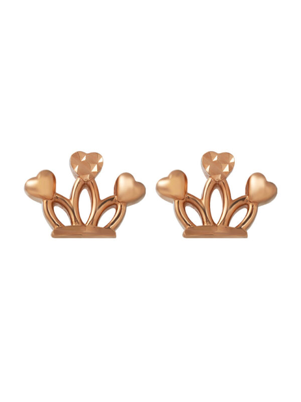 TOMEI Rouge Collection Crown Earrings, Rose Gold 750