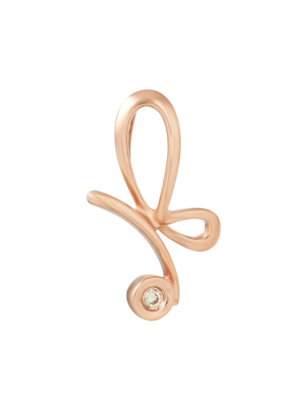 TOMEI [Online Exclusive] Minimalist Butterfly's Wing Pendant, Rose Gold 375