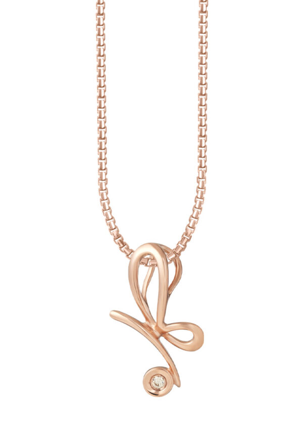 TOMEI [Online Exclusive] Minimalist Butterfly's Wing Pendant, Rose Gold 375