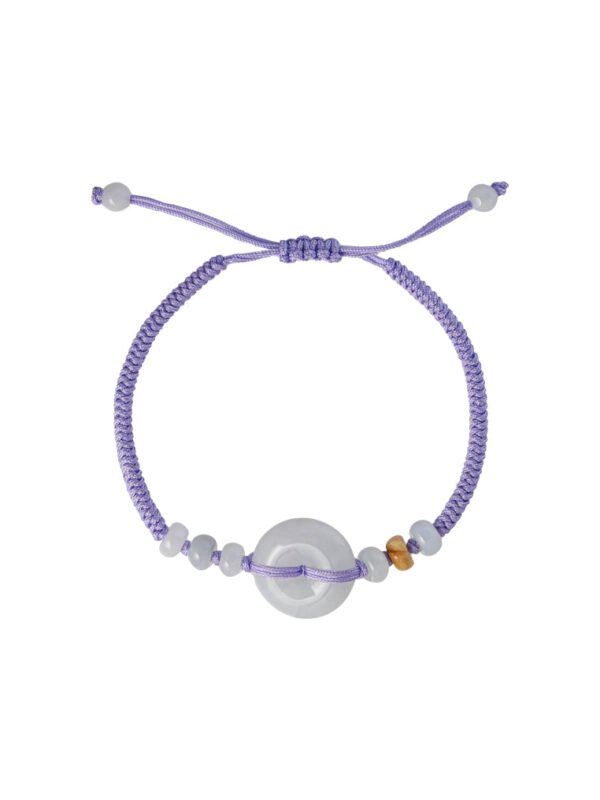 TOMEI [Online Exclusive] Natural Ping-An-Kou Jade with Purple Rope Bracelet