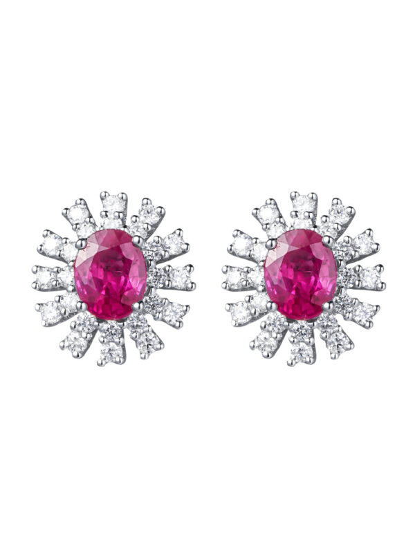 TOMEI Ruby Earrings, White Gold 750