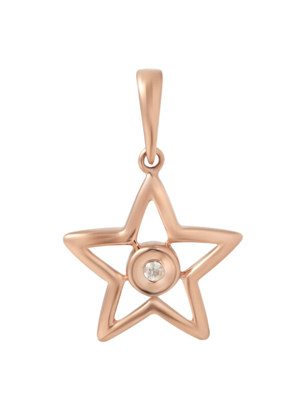 TOMEI [Online Exclusive] Minimalist Dangling Star Pendant, Rose Gold 375