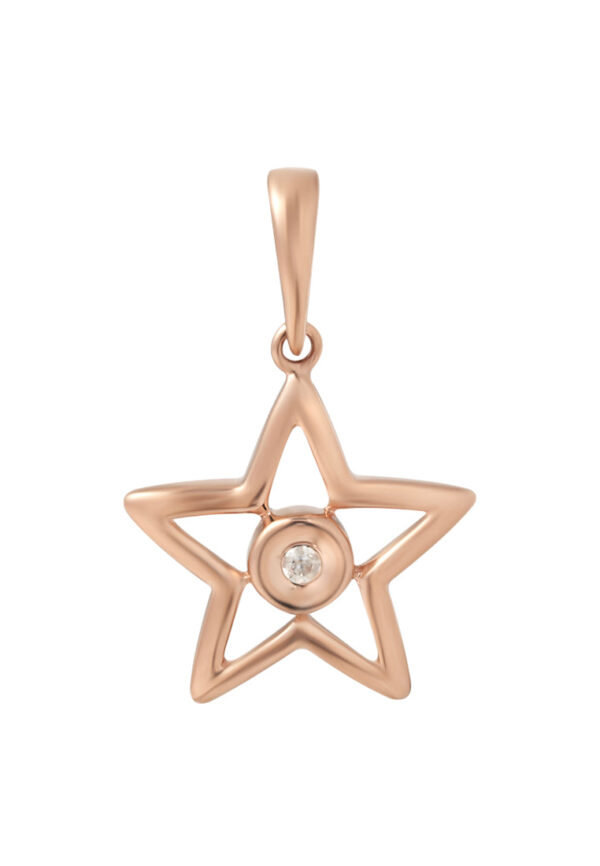 TOMEI [Online Exclusive] Minimalist Dangling Star Pendant, Rose Gold 375