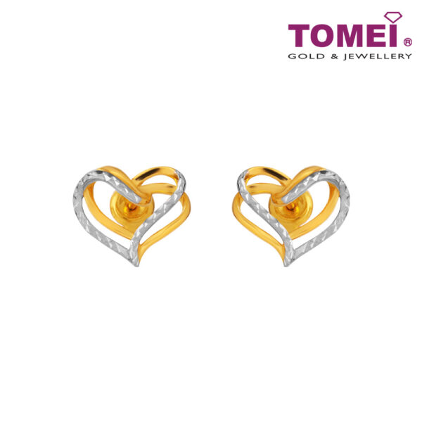TOMEI Sweet Heart Earrings, Yellow Gold 916