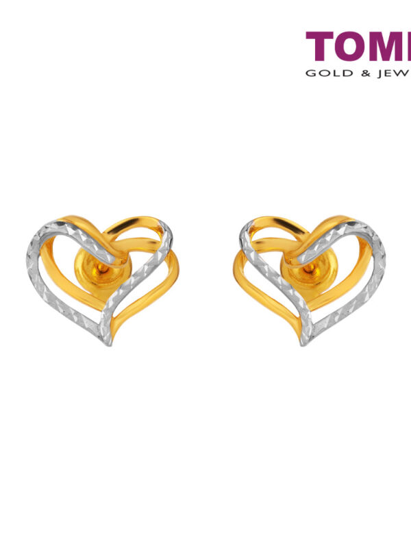 TOMEI Sweet Heart Earrings, Yellow Gold 916
