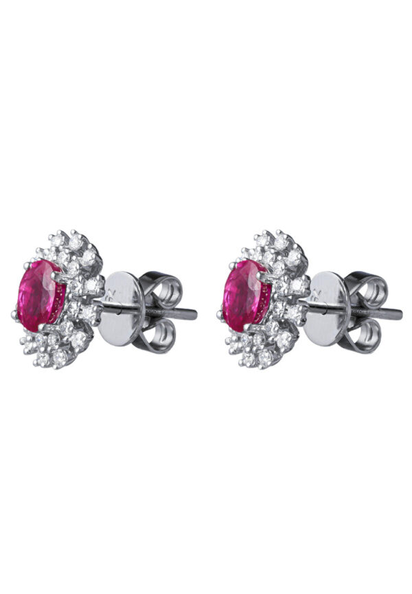 TOMEI Ruby Earrings, White Gold 750