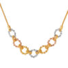 TOMEI Tri-Tone Circle Entwined Necklace, Yellow Gold 916