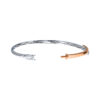 TOMEI Rosy Winter Collection Diamond Bangle, White+Rose Gold 585