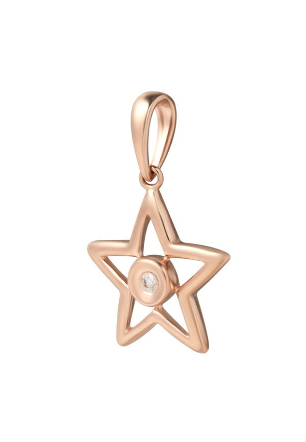 TOMEI [Online Exclusive] Minimalist Dangling Star Pendant, Rose Gold 375