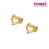 TOMEI Sweet Heart Earrings, Yellow Gold 916