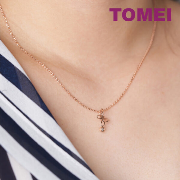 TOMEI [Online Exclusive] Butterfly Pendant, Rose Gold 375