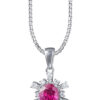 TOMEI Ruby Pendant, White Gold 750