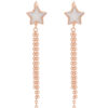TOMEI Rouge Collection Star Tassels Earrings, Rose Gold 750
