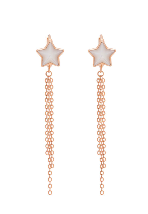 TOMEI Rouge Collection Star Tassels Earrings, Rose Gold 750