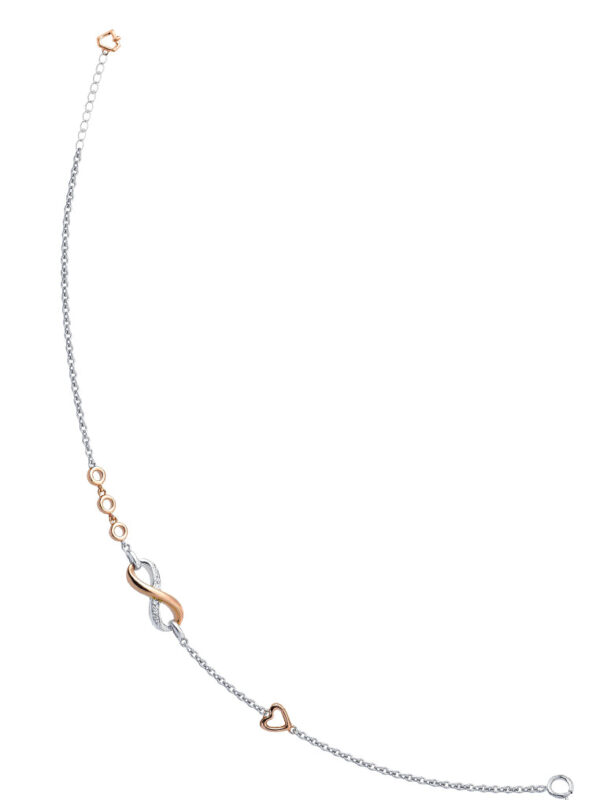 TOMEI 【真爱无尽】Infinity Love Bracelet, White+Rose Gold 585