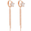 TOMEI Rouge Collection Star Tassels Earrings, Rose Gold 750
