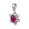 TOMEI Ruby Pendant, White Gold 750