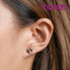 TOMEI Rouge Collection Snow Flake Stud Earrings, Rose Gold 750