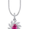 TOMEI Ruby Pendant, White Gold 750