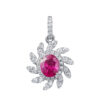 TOMEI Ruby Pendant, White Gold 750