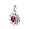 TOMEI Ruby Pendant, White Gold 750