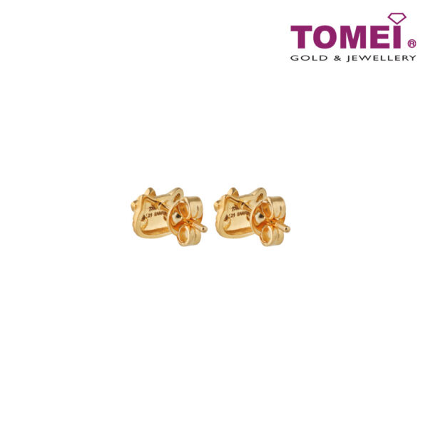 TOMEI x Hello Kitty Winky Face Earrings, Yellow Gold 916 (HK-YG1195E-EC)