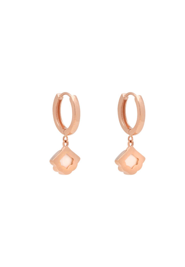 TOMEI Rouge Collection Ginkyo Leaf Loop Earrings, Rose Gold 750