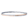 TOMEI 【相互辉映】Entwined Bangle, White+Rose Gold 585