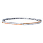 TOMEI 【相互辉映】Entwined Bangle, White+Rose Gold 585