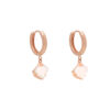 TOMEI Rouge Collection Ginkyo Leaf Loop Earrings, Rose Gold 750