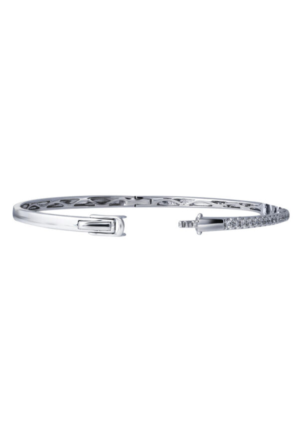 TOMEI 【相互辉映】Entwined Bangle, White+Rose Gold 585