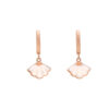 TOMEI Rouge Collection Ginkyo Leaf Loop Earrings, Rose Gold 750