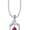TOMEI Ruby Pendant, White Gold 750