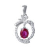 TOMEI Ruby Pendant, White Gold 750