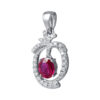 TOMEI Ruby Pendant, White Gold 750