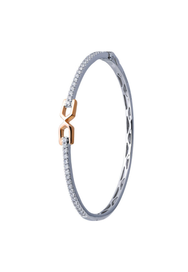 TOMEI 【永无止境的爱情】Infinity Love Bangle, White+Rose Gold 585