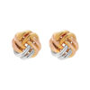 TOMEI Trio Tone Rounded Knot Earrings, Gold 585