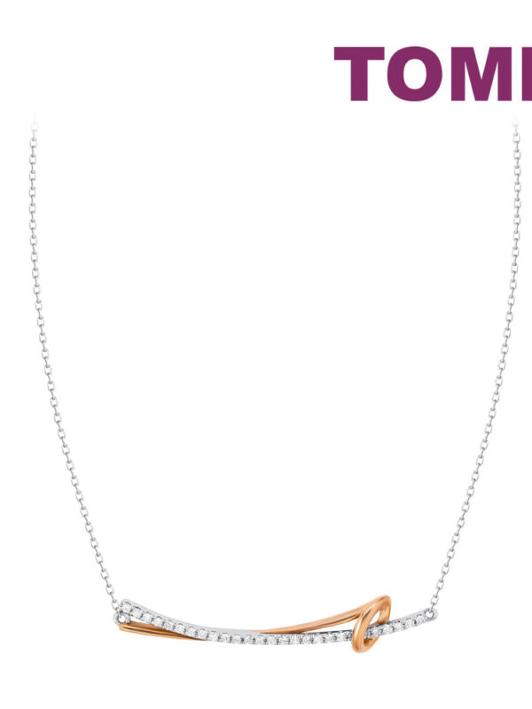 TOMEI Rosy Winter Collection Diamond Necklace, White+Rose Gold 585