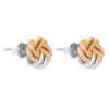 TOMEI Trio Tone Rounded Knot Earrings, Gold 585
