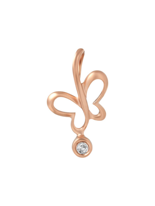 TOMEI [Online Exclusive] Minimalist Butterfly Pendant, Rose Gold 375