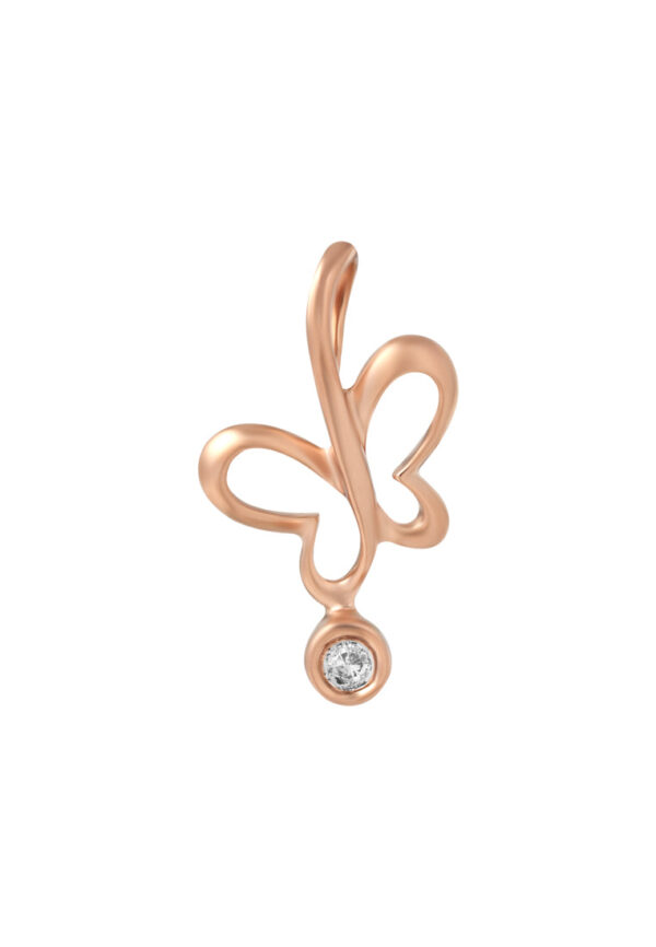 TOMEI [Online Exclusive] Minimalist Butterfly Pendant, Rose Gold 375