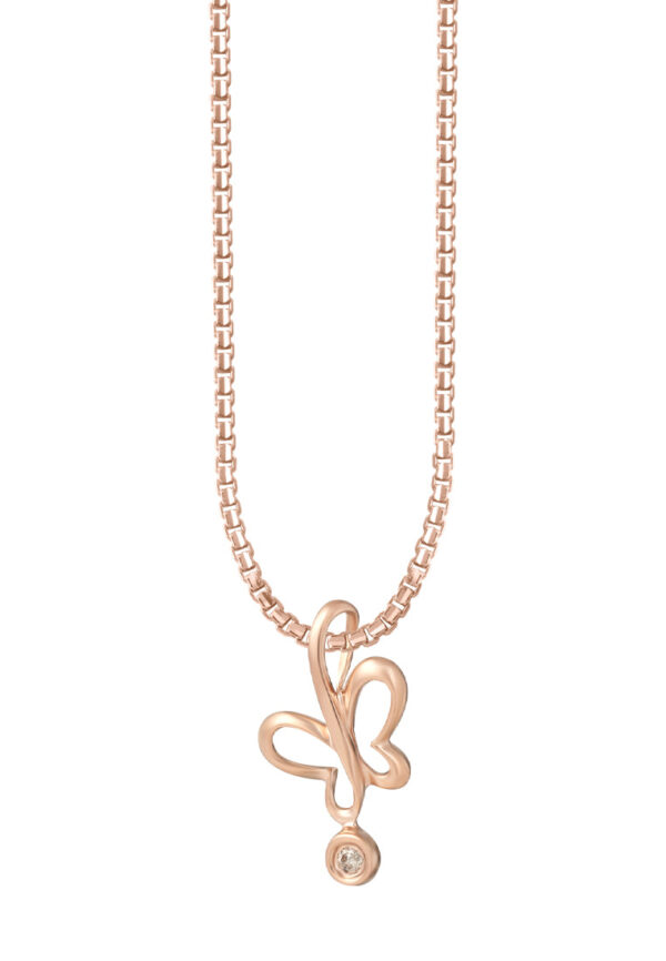 TOMEI [Online Exclusive] Minimalist Butterfly Pendant, Rose Gold 375