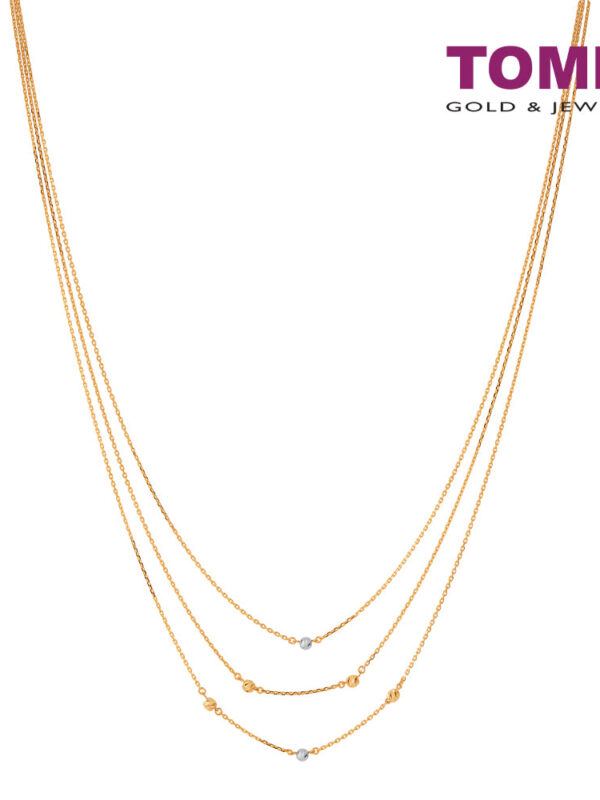 TOMEI Three-Layers Necklace , Yellow Gold 916