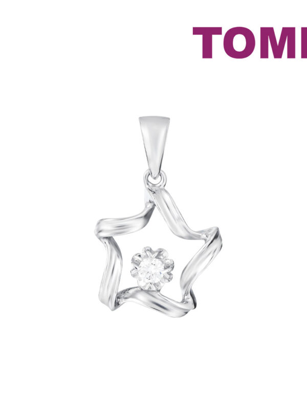 TOMEI Star Diamond Pendant, White Gold 750
