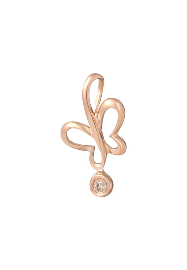 TOMEI [Online Exclusive] Minimalist Butterfly Pendant, Rose Gold 375