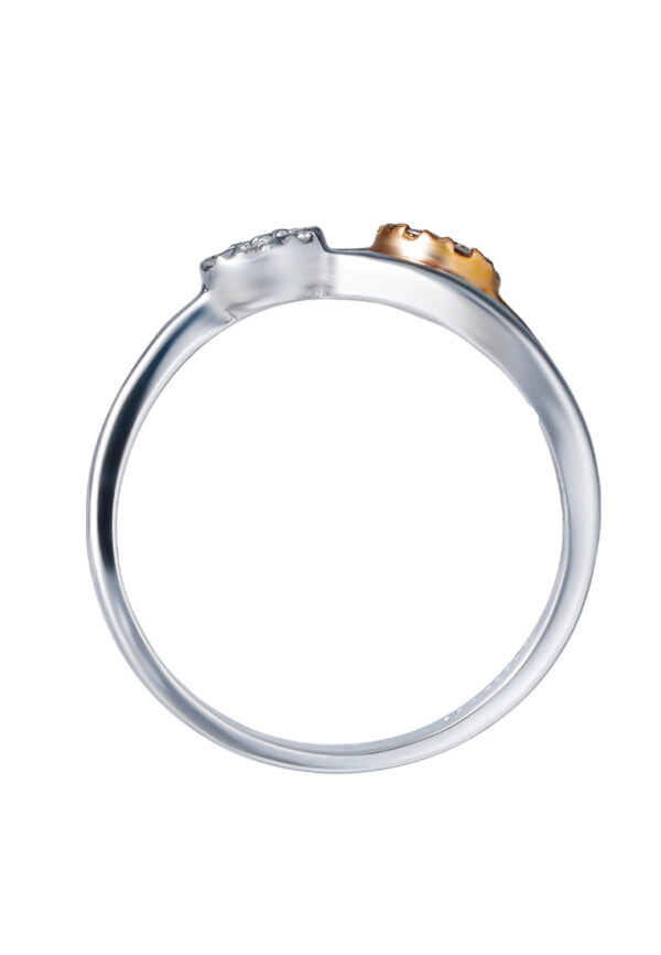 TOMEI You & Me Diamond Ring, White+Rose Gold 750